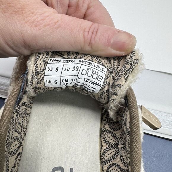 Hey Dude Karina Sherpa Slip On Shoes 8 Beige Marshmallow Leopard Lightweight - Picture 14 of 14